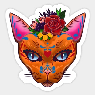 SUGAR SKULL CAT Sticker